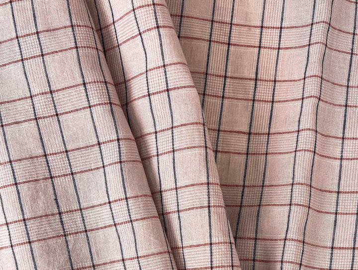 Lightweight Glen Plaid | Linen Cotton Blend Fabric 7798 7799 8060