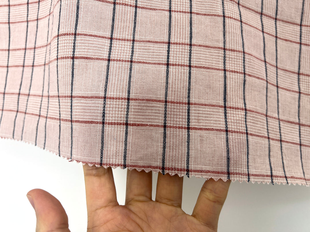 Lightweight Glen Plaid | Linen Cotton Blend Fabric 7798 7799 8060