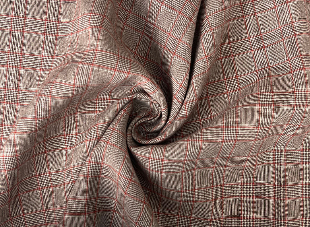 Lightweight Glen Plaid | Linen Cotton Blend Fabric 7798 7799 8060