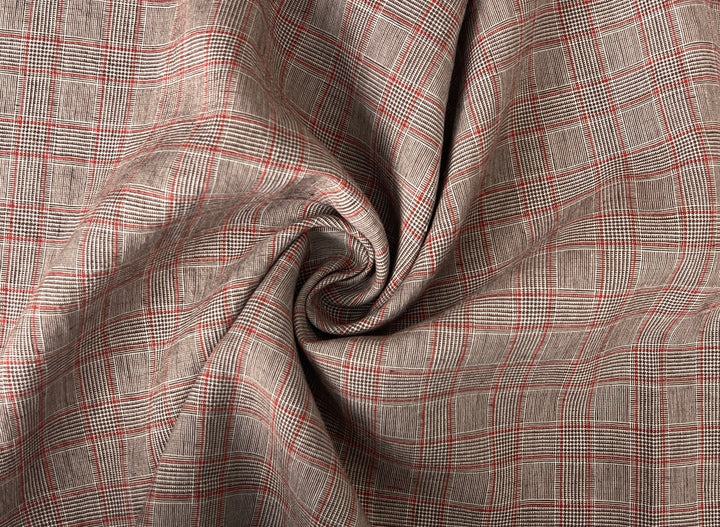 Lightweight Glen Plaid | Linen Cotton Blend Fabric 7798 7799 8060