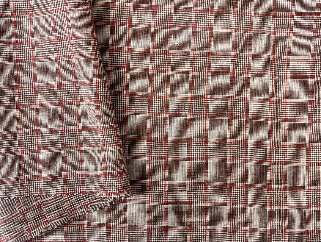 Lightweight Glen Plaid | Linen Cotton Blend Fabric 7798 7799 8060