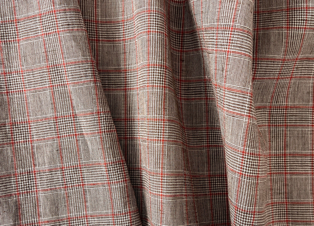 Lightweight Glen Plaid | Linen Cotton Blend Fabric 7798 7799 8060