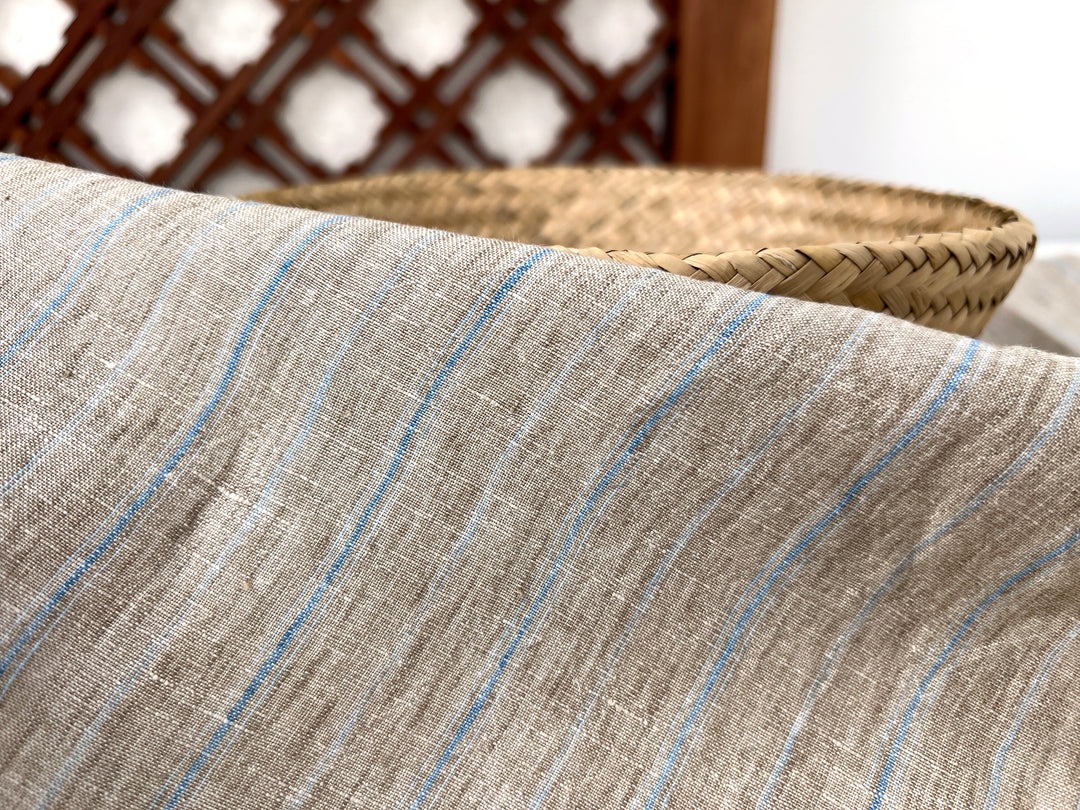100% Linen Fabric Delave Stripe  Lightweight 7500 7501 7751 7723 7724