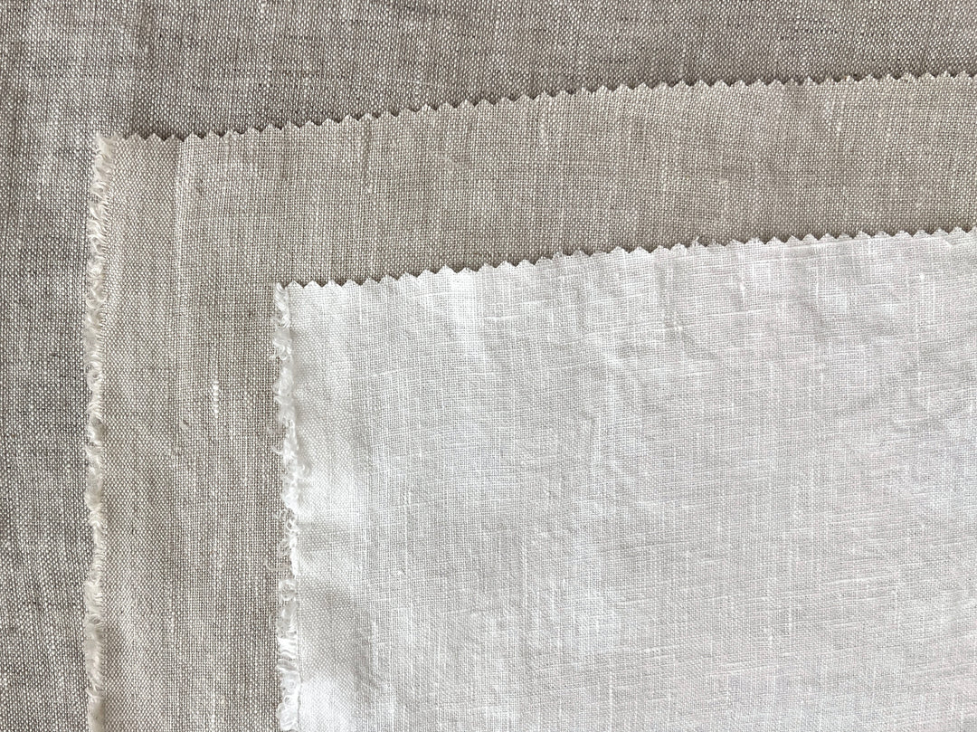 100% Linen Fabric – Medium to Heavyweight, Soft Finish Natural(light) 8236
