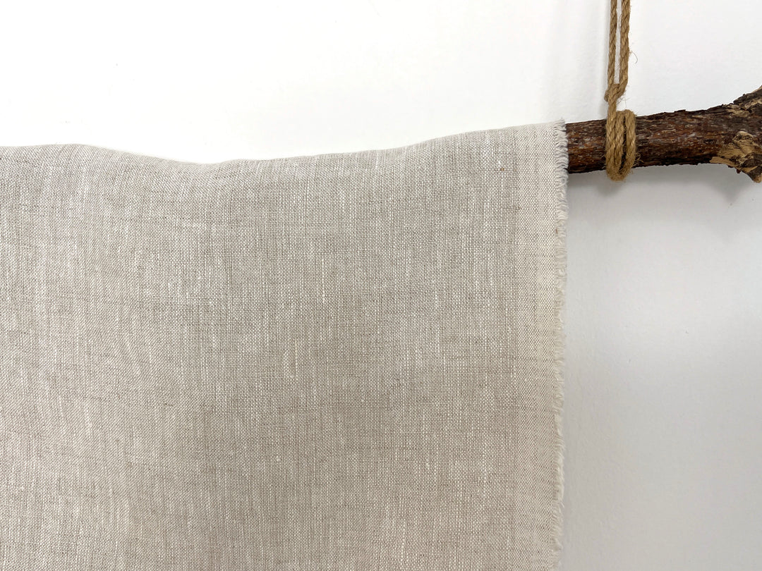 100% Linen Fabric – Medium to Heavyweight, Soft Finish Natural(light) 8236
