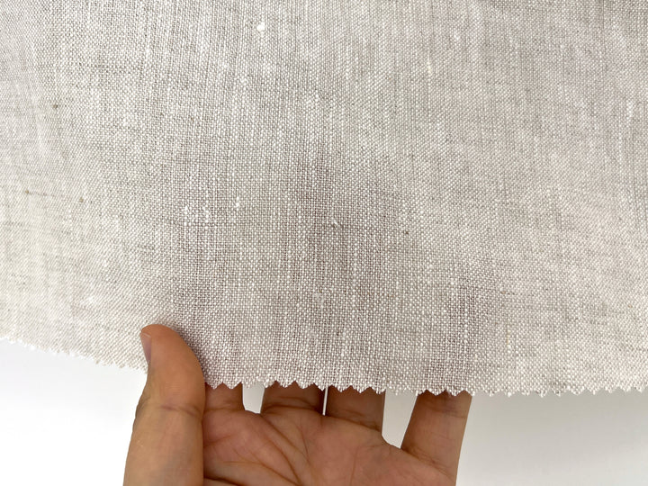 100% Linen Fabric – Medium to Heavyweight, Soft Finish Natural(light) 8236