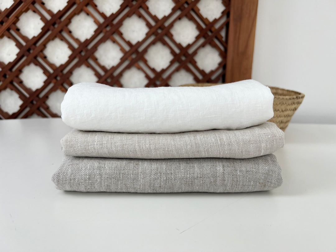 100% Linen Fabric – Medium to Heavyweight, Soft Finish Natural 8183