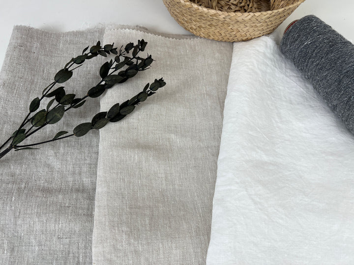 100% Linen Fabric – Medium to Heavyweight, Soft Finish Natural 8183
