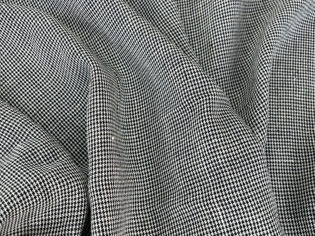 Linen Rayon Micro Houndstooth Fabric – Pre-Washed Starcheck 8385