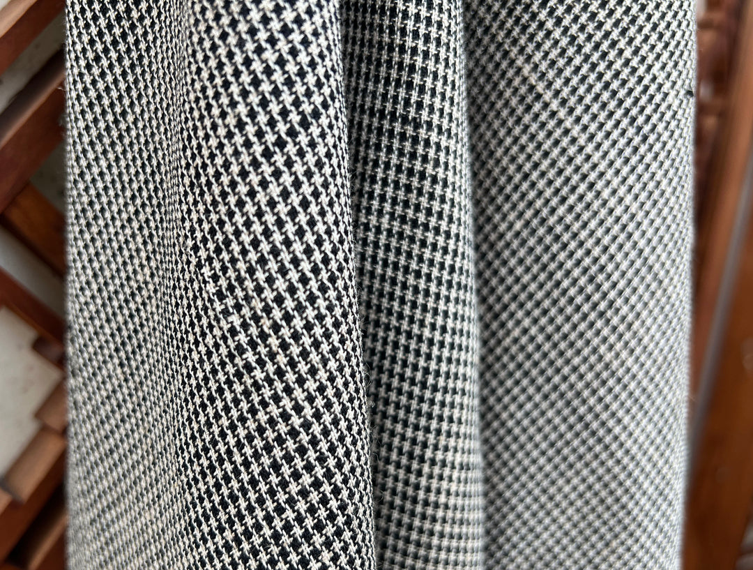 Linen Rayon Micro Houndstooth Fabric – Pre-Washed Starcheck 8385