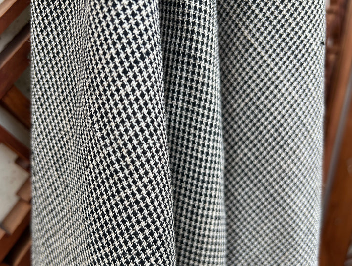 Linen Rayon Micro Houndstooth Fabric – Pre-Washed Starcheck 8385