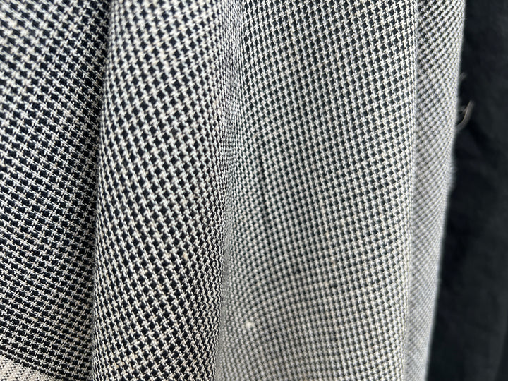 Linen Rayon Micro Houndstooth Fabric – Pre-Washed Starcheck 8385