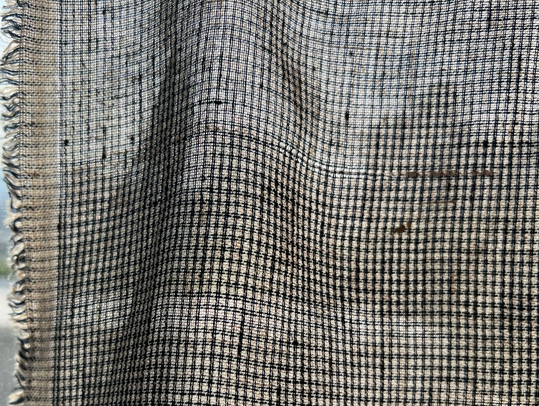 Linen Rayon Micro Houndstooth Fabric – Pre-Washed Starcheck 8385