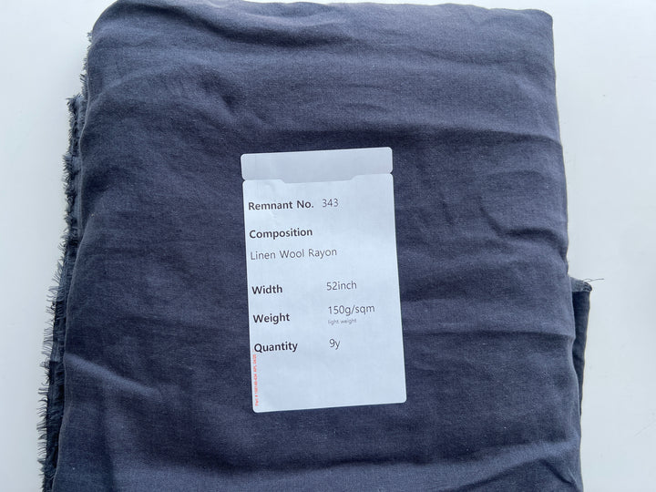 Remnant Fabric #343 - Linen Wool Rayon 9y