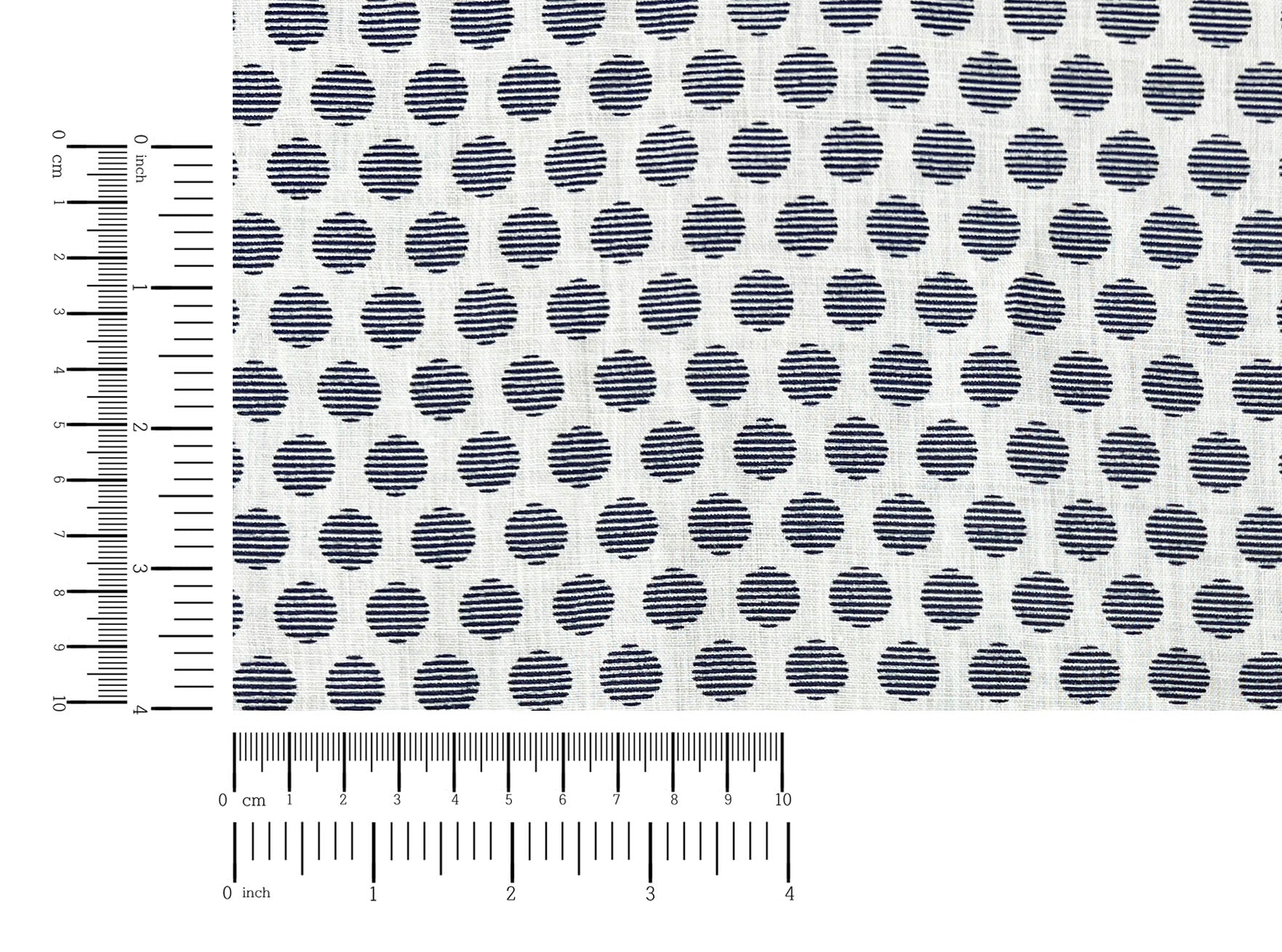 100% Ramie Fabric with Micro-Stripe Polka Dot Print | Lightweight