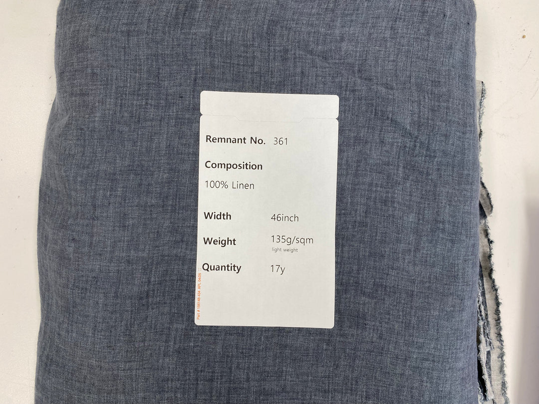 Remnant Fabric #361 - 100% Linen - 17y