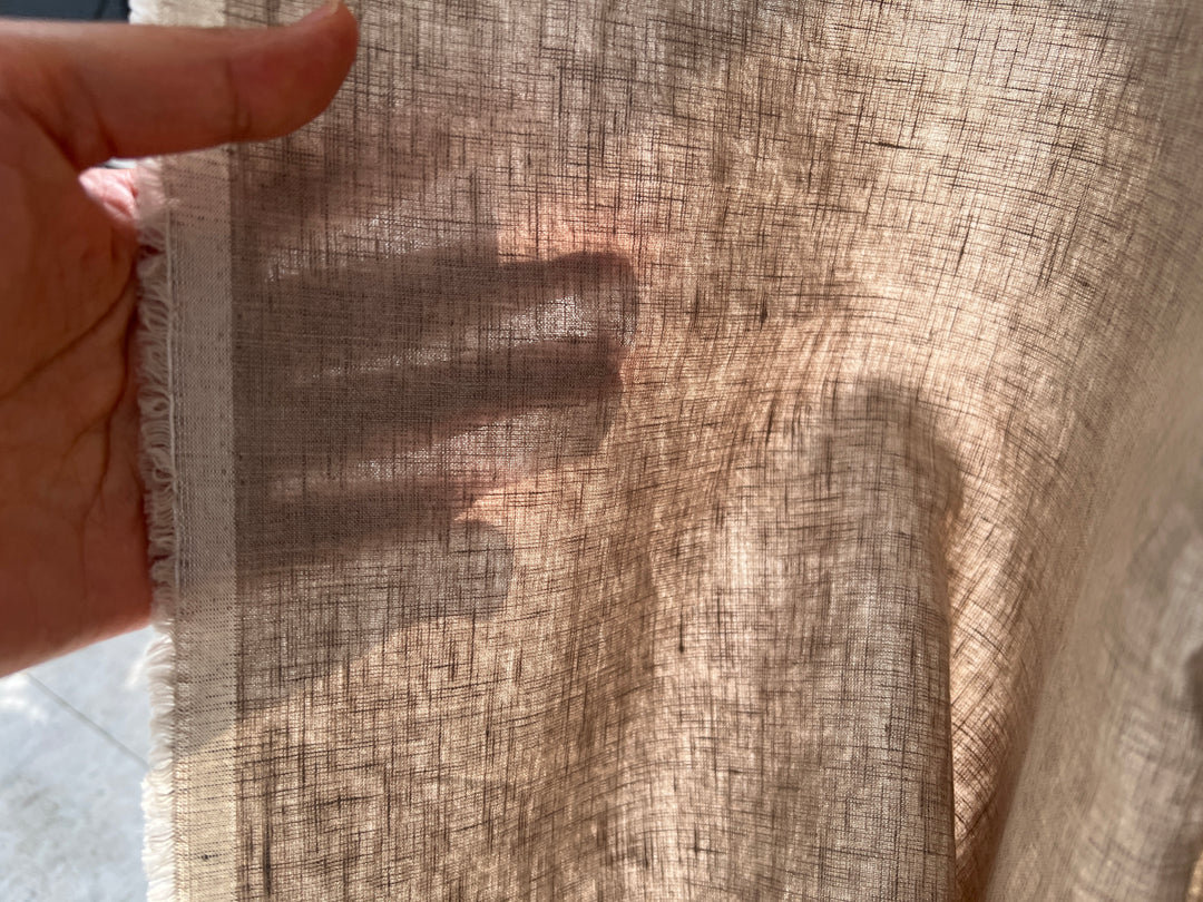 Dark Grey Subtle Chambray Linen Cotton Fabric – Soft & Pre-Washed 8111 8303