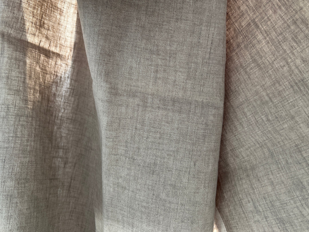 Dark Grey Subtle Chambray Linen Cotton Fabric – Soft & Pre-Washed 8111 8303