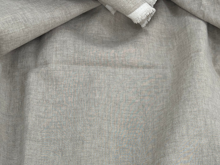 Dark Grey Subtle Chambray Linen Cotton Fabric – Soft & Pre-Washed 8111 8303