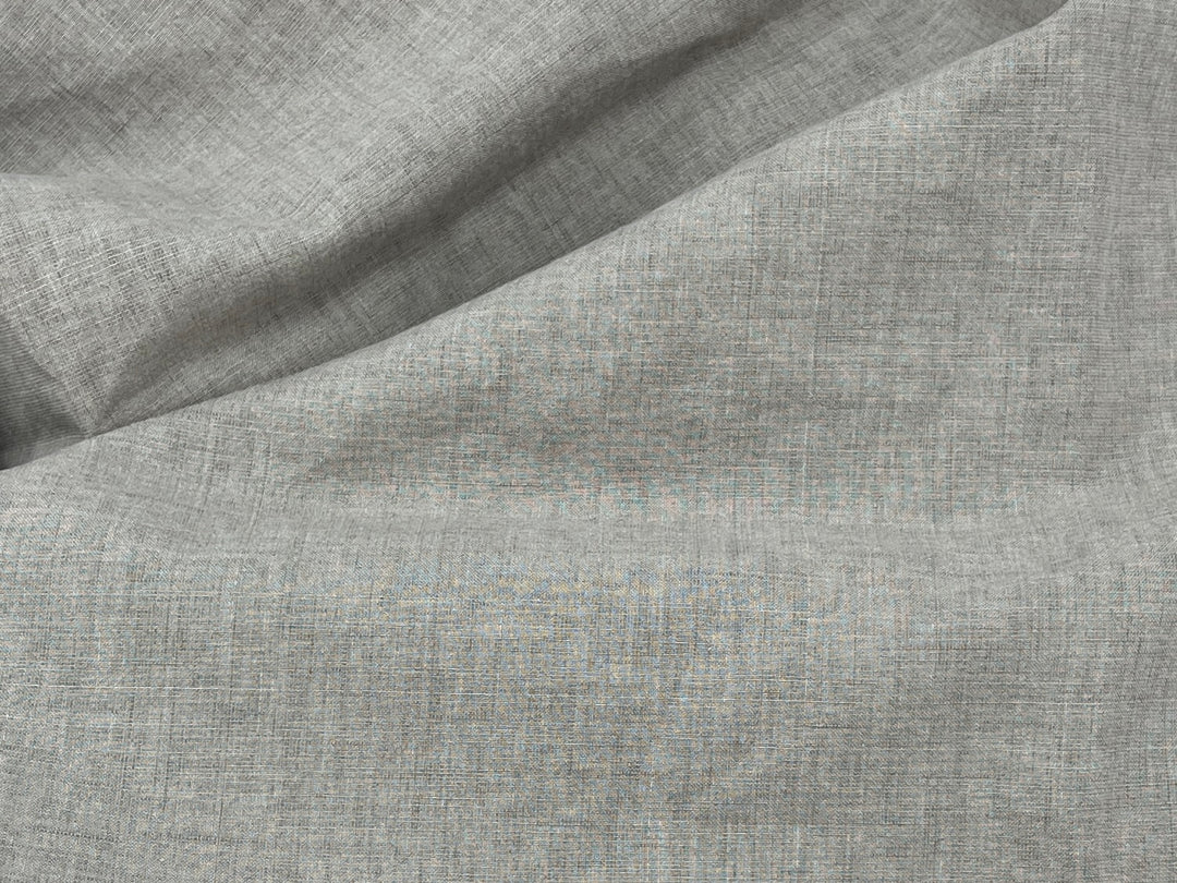 Dark Grey Subtle Chambray Linen Cotton Fabric – Soft & Pre-Washed 8111 8303
