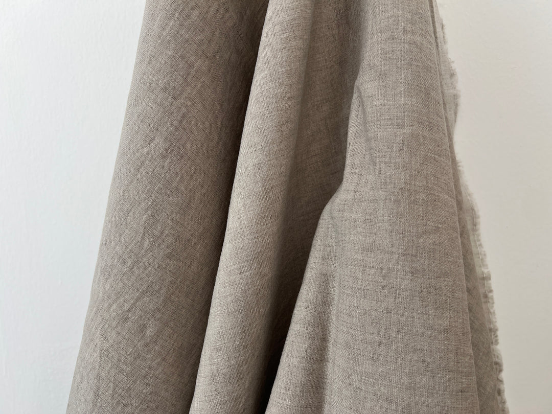 Dark Grey Subtle Chambray Linen Cotton Fabric – Soft & Pre-Washed 8111 8303
