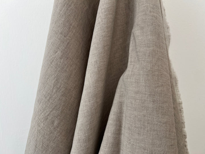 Dark Grey Subtle Chambray Linen Cotton Fabric – Soft & Pre-Washed 8111 8303