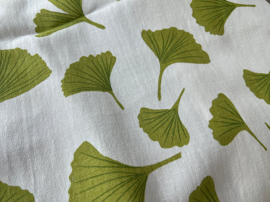 Morning Calm Ginkgo Print – Soft & Wrinkle-Resistant Ramie Blend Fabric 8336 8437