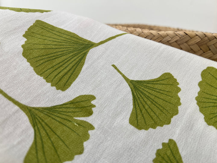 Morning Calm Ginkgo Print – Soft & Wrinkle-Resistant Ramie Blend Fabric 8336 8437