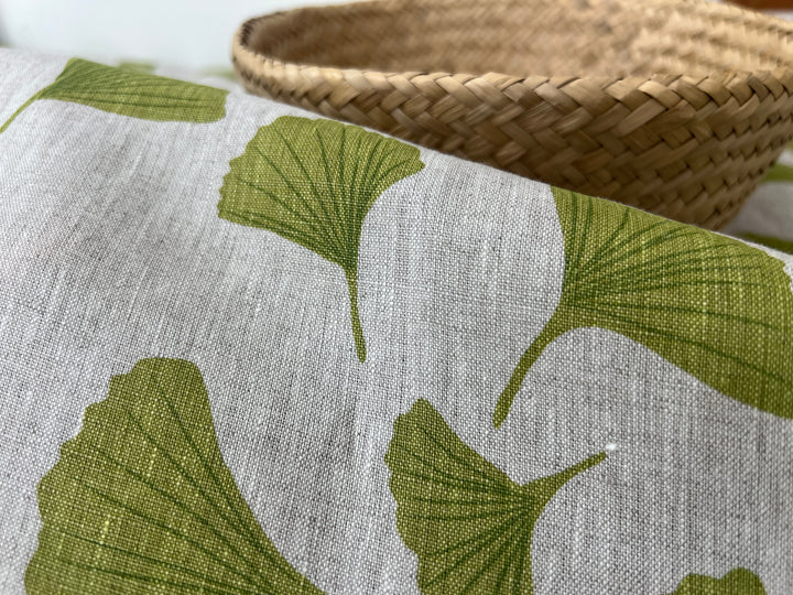 Morning Calm Ginkgo – 100% Linen Fabric in Natural Tone, Medium Weight 8319 8436