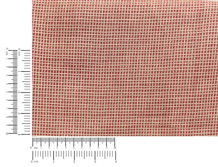 Terracotta Micro Check Linen Blend Fabric | Medium Weight | 42"
