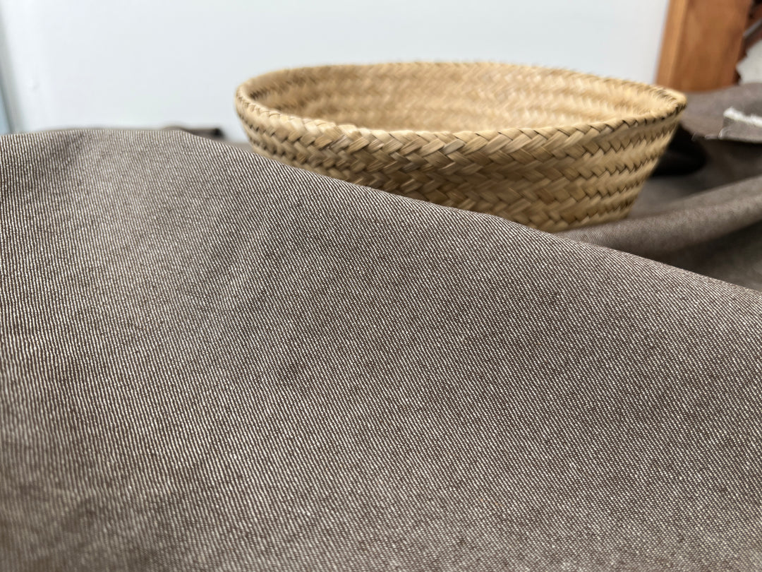 Two-Tone High-Density Twill Fabric | Linen Cotton Blend | Medium-Heavy Weight 8424 8425 8426