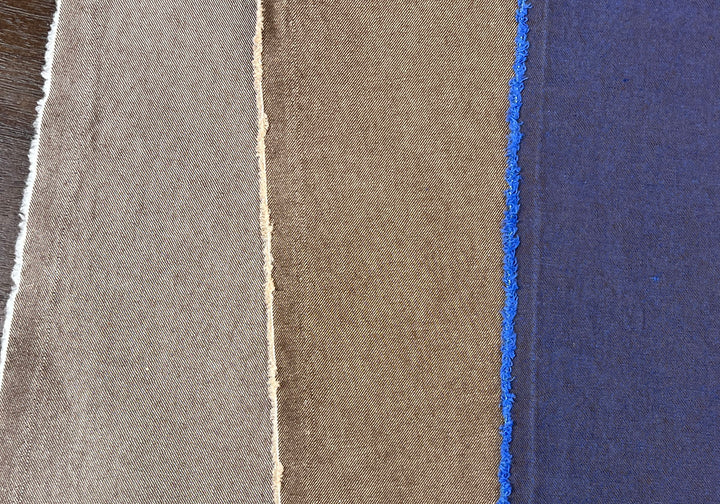Two-Tone High-Density Twill Fabric | Linen Cotton Blend | Medium-Heavy Weight 8424 8425 8426