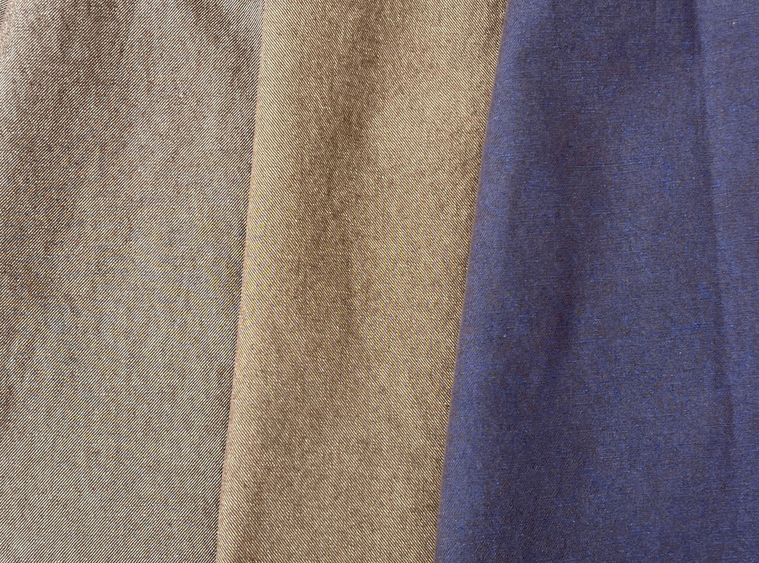 Two-Tone High-Density Twill Fabric | Linen Cotton Blend | Medium-Heavy Weight 8424 8425 8426