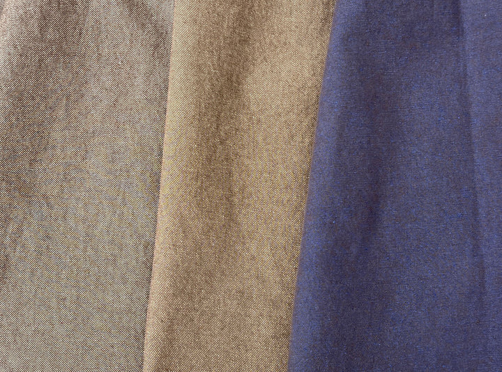 Two-Tone High-Density Twill Fabric | Linen Cotton Blend | Medium-Heavy Weight 8424 8425 8426