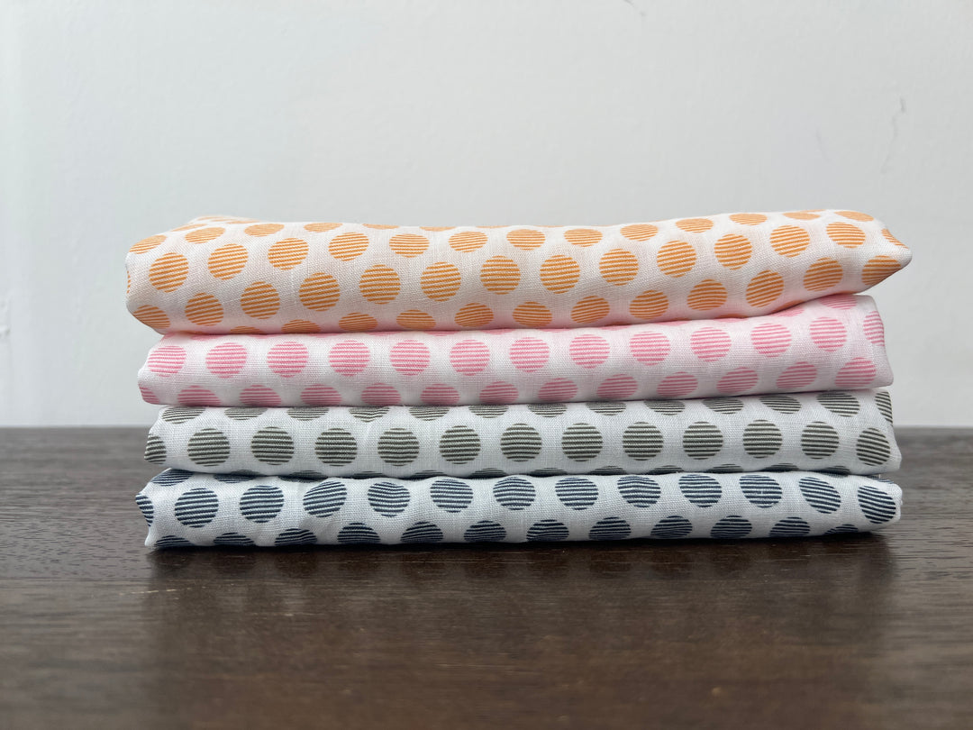 100% Ramie Fabric with Micro-Stripe Polka Dot Print, Lightweight 4776 8456 8457 8458