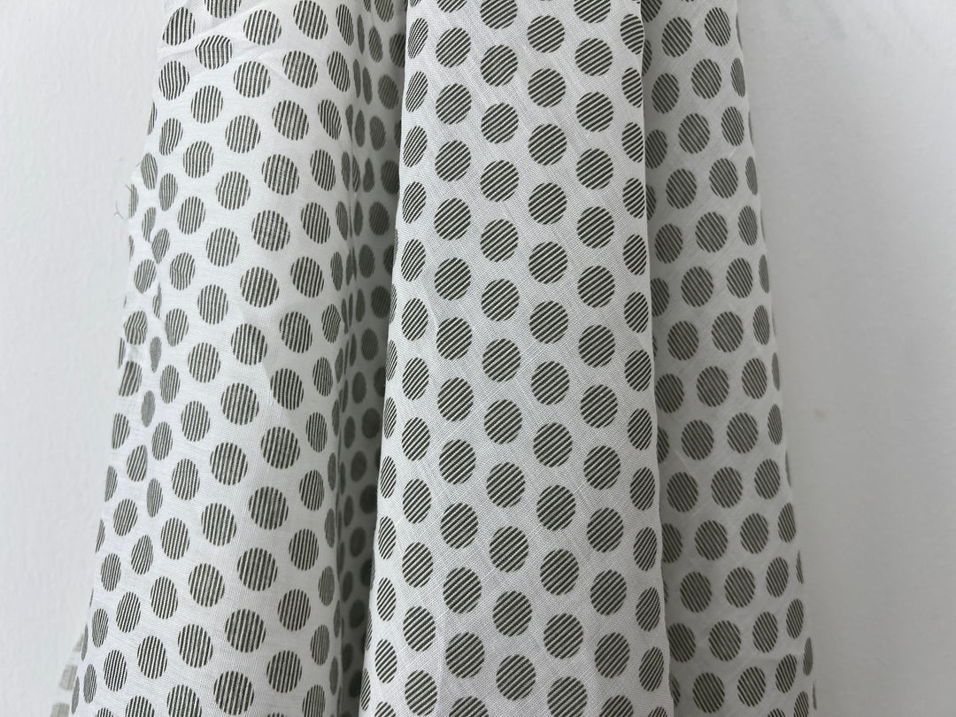 100% Ramie Fabric with Micro-Stripe Polka Dot Print, Lightweight 4776 8456 8457 8458