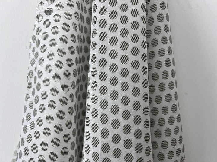 100% Ramie Fabric with Micro-Stripe Polka Dot Print, Lightweight 4776 8456 8457 8458