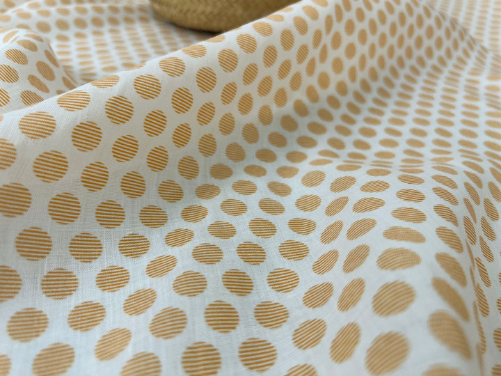 100% Ramie Fabric with Micro-Stripe Polka Dot Print, Lightweight 4776 8456 8457 8458