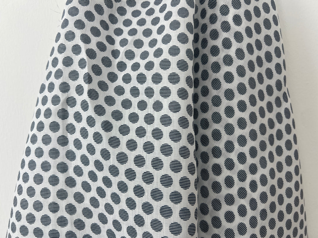 100% Ramie Fabric with Micro-Stripe Polka Dot Print, Lightweight 4776 8456 8457 8458