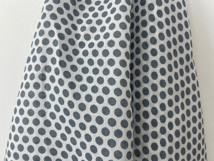 100% Ramie Fabric with Micro-Stripe Polka Dot Print, Lightweight 4776 8456 8457 8458