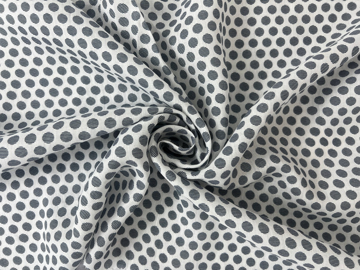100% Ramie Fabric with Micro-Stripe Polka Dot Print, Lightweight 4776 8456 8457 8458
