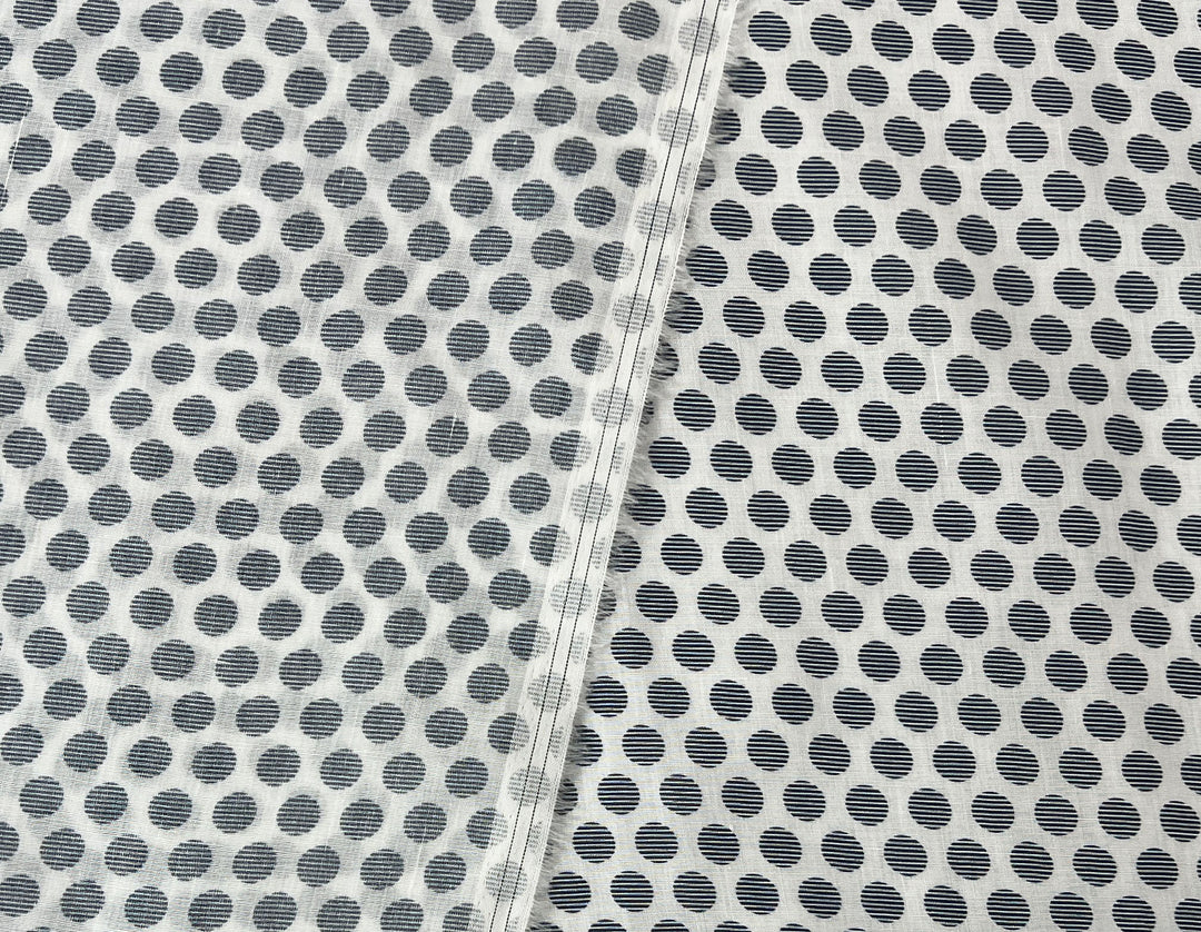 100% Ramie Fabric with Micro-Stripe Polka Dot Print, Lightweight 4776 8456 8457 8458