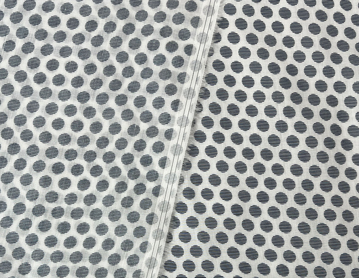 100% Ramie Fabric with Micro-Stripe Polka Dot Print, Lightweight 4776 8456 8457 8458
