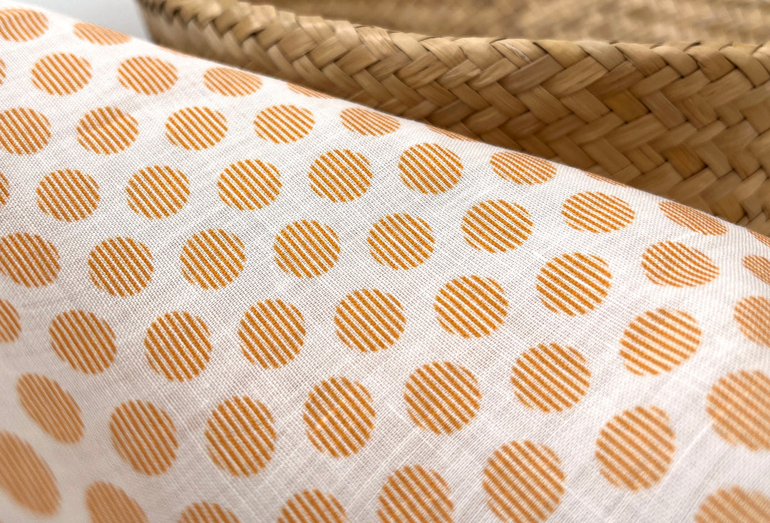 100% Ramie Fabric with Micro-Stripe Polka Dot Print, Lightweight 4776 8456 8457 8458