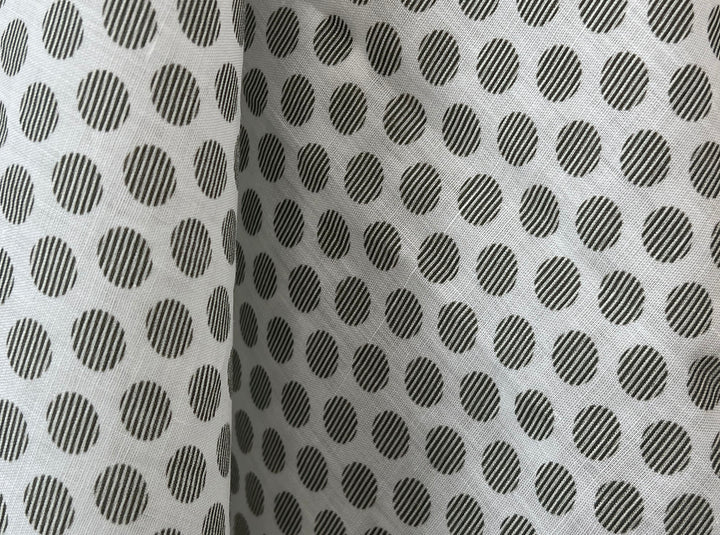 100% Ramie Fabric with Micro-Stripe Polka Dot Print, Lightweight 4776 8456 8457 8458