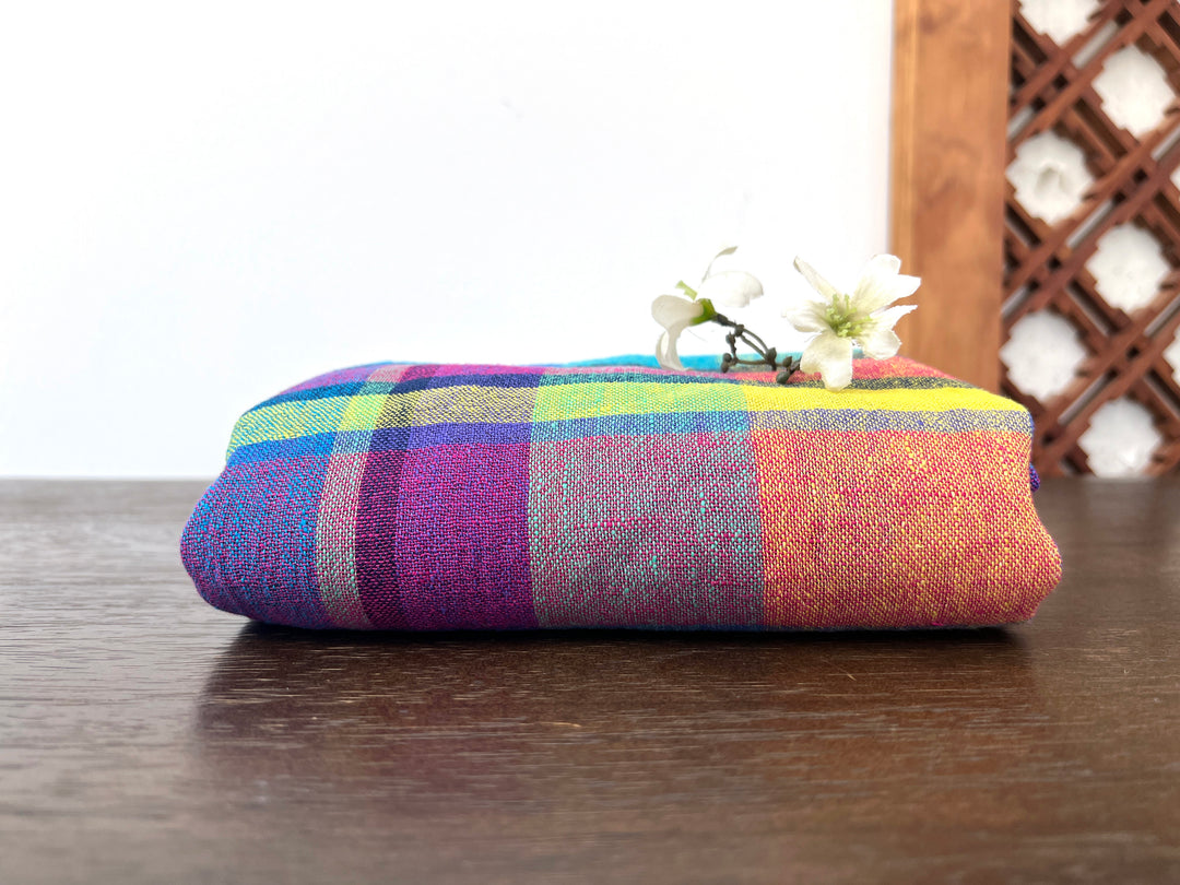 Linen Blend Madras Plaid Fabric | Natural Wrinkle & Subtle Stretch 8130