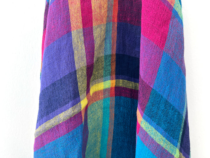 Linen Blend Madras Plaid Fabric | Natural Wrinkle & Subtle Stretch 8130