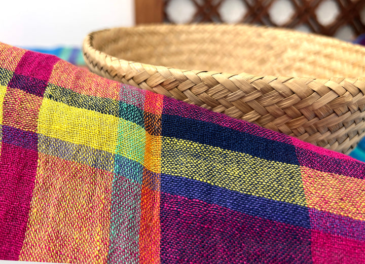 Linen Blend Madras Plaid Fabric | Natural Wrinkle & Subtle Stretch 8130