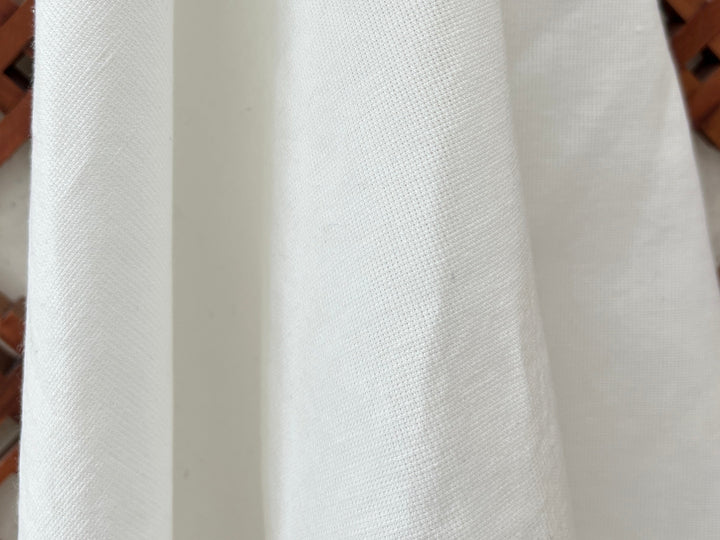 Subtle Textured Linen Cotton Fabric | Bleached Off-White | 52" 8260