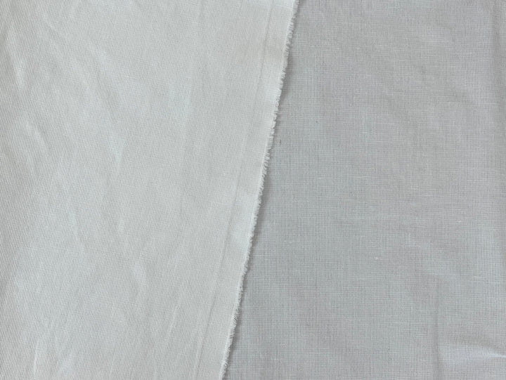 Subtle Textured Linen Cotton Fabric | Bleached Off-White | 52" 8260
